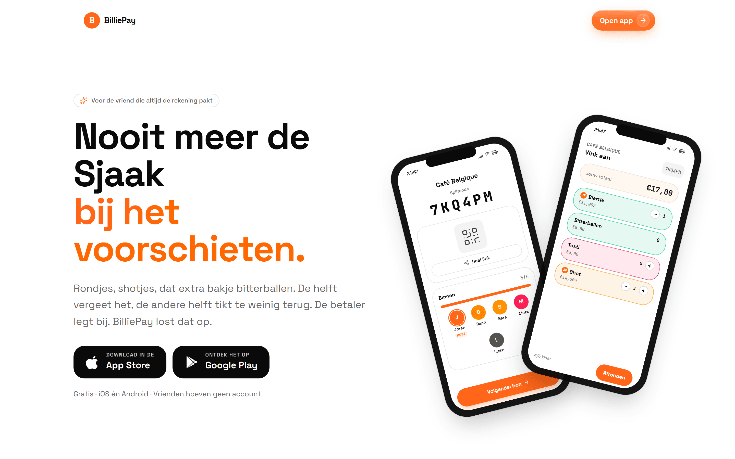 Mockup van BilliePay