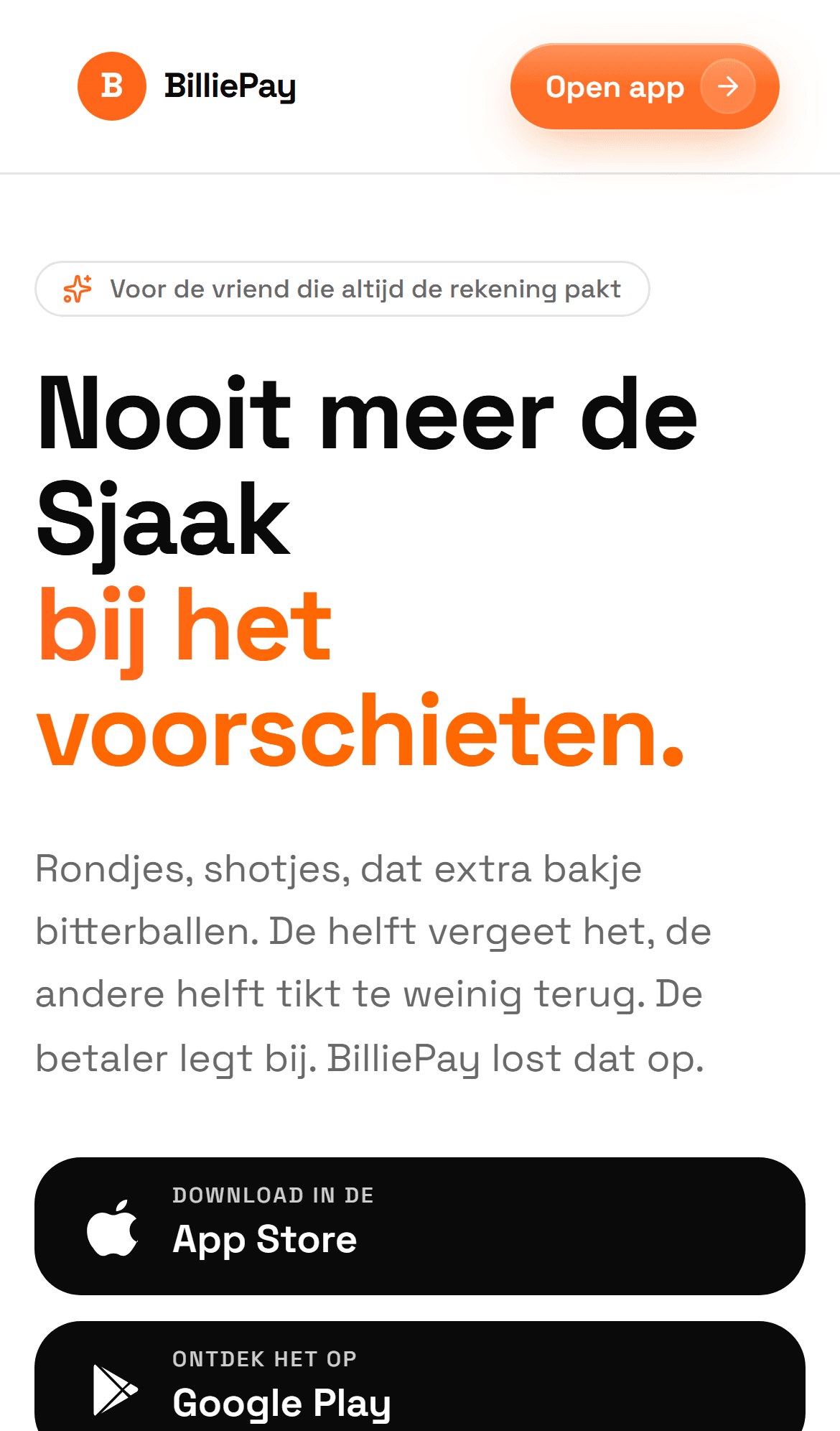 BilliePay op mobiel