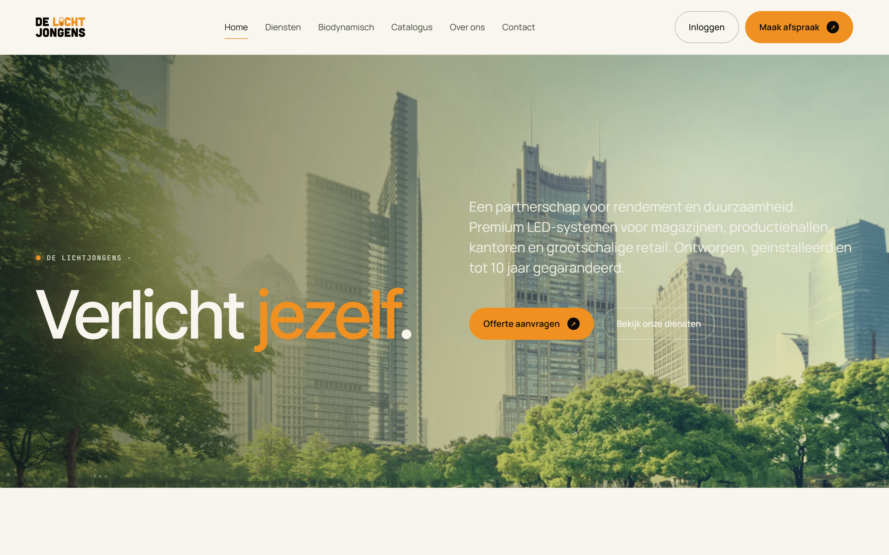 Homepage van De Lichtjongens