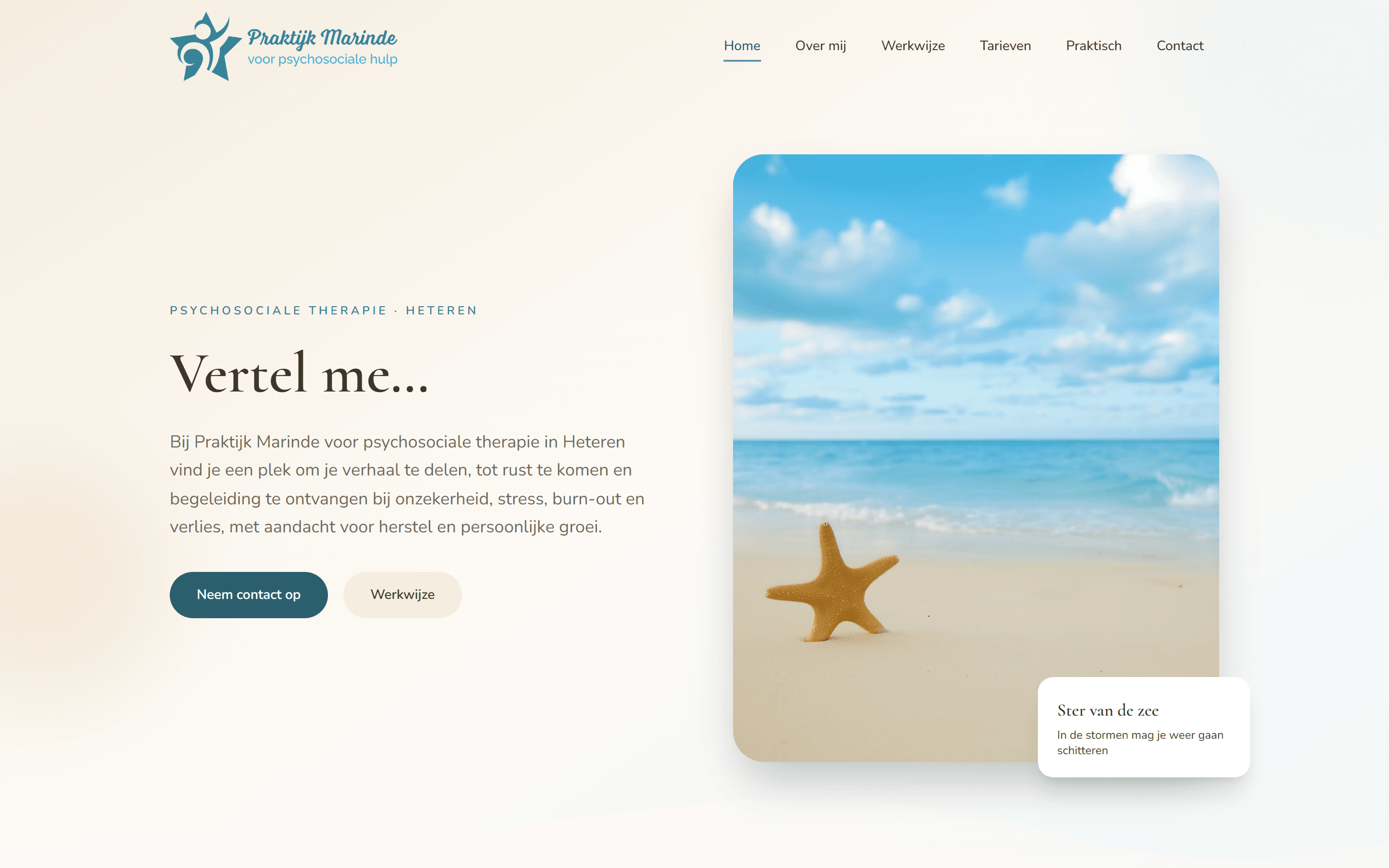 Homepage van Praktijk Marinde