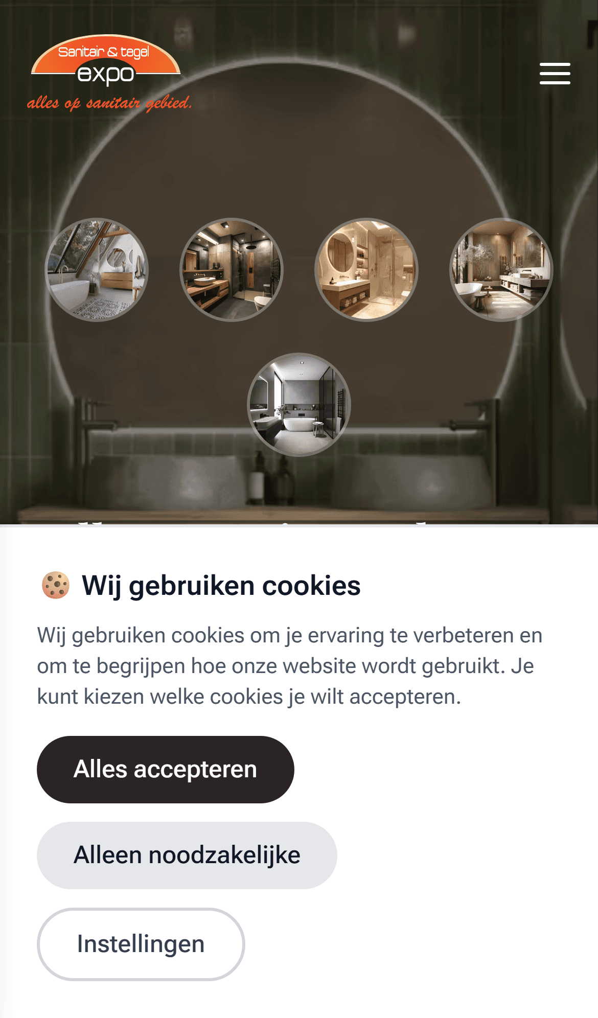 Sanitair Tegel Expo op mobiel