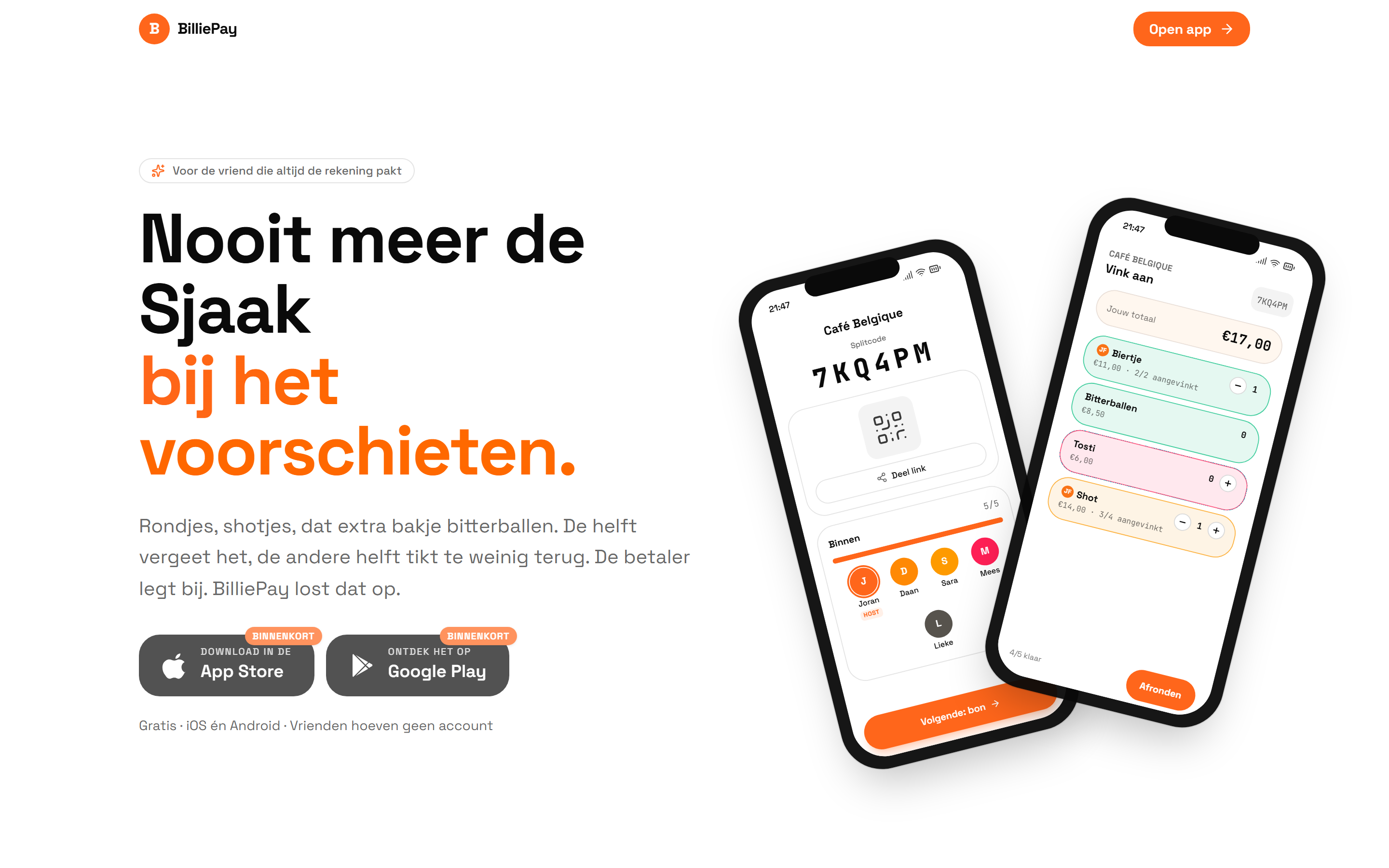 Mockup van BilliePay